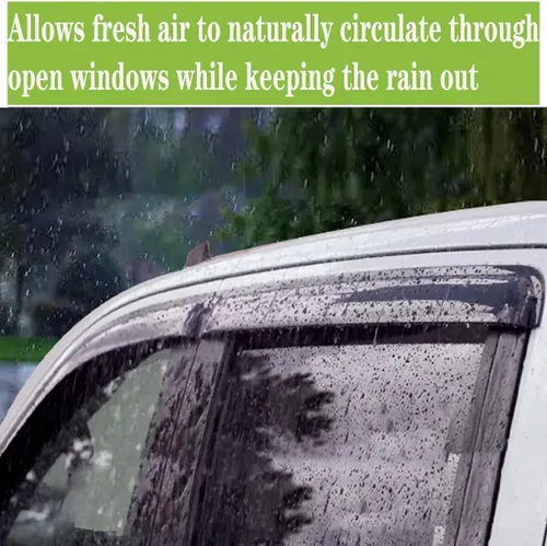 Vista 5 de Viseras adhesivas para ventana, protectores de lluvia para Hyundai Tucson 2016-2021, deflectores de sol y viento, protector de ventilación