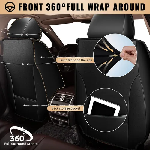 Vista 3 de 2 Fundas Protectoras para Asientos Delanteros para Hyundai Tucson 2010-2025 2026: De Cuero Sintético, Suave, Cómodo, Duradero, Impermeable