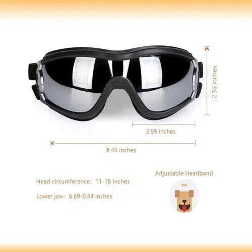 Vista 4 de NVTED Gafas de Sol para Perros Gafas Protectoras para Perros, Protección UV, Protección contra Viento, Polvo, Niebla, Gafas para Mascotas