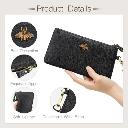 Vista 2 de imeetu Bolso de mano para mujer con correa para muñeca