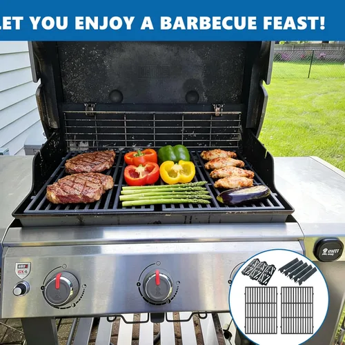 Vista 7 de Genesis II Grill Replacement Parts for Weber Genesis II E-310 E-315 GS4, 66095 Grates 66032 Flavorize Bars 66685 Heat Deflector for Weber Genesis II