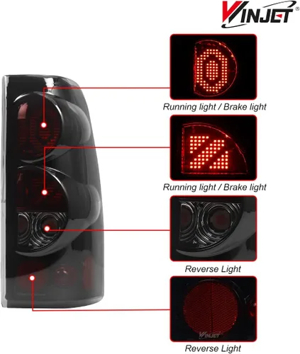 Vista 2 de Winjet Luces traseras LED aptas para Chevrolet Silverado 1999-2006 y 1999-2003 GMC Sierra montaje de luz trasera con luz LED intermitente/luz