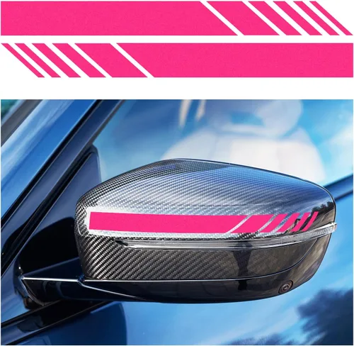 Vista 11 de Dickno 2 piezas de adhesivos para espejo retrovisor de coche, 14 cm × 1,4 cm Adhesivos impermeables para espejo lateral de auto, tiras