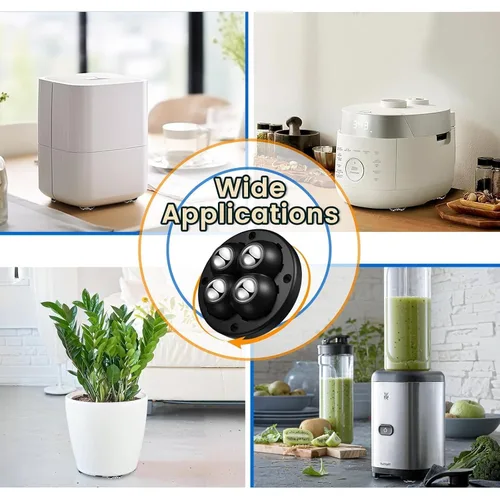 Vista 8 de TRVL FIELDER Ruedas giratorias autoadhesivas – Rueda universal giratoria de 360°, rodamiento de transferencia de bolas mini para pequeños Negro