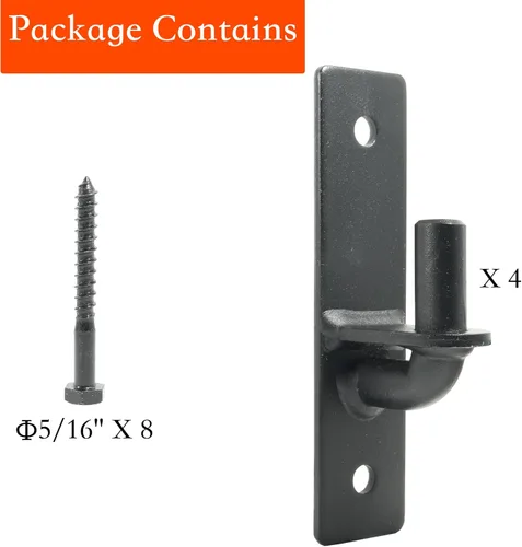 Vista 6 de Bisagra de puerta de montaje en pared, bisagras de puerta de valla resistentes, poste de cerca, bisagra de puerta de enlace de cadena. Paquete de 2