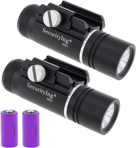 Vista 10 de SecurityIng 320LM - Luz compacta para rifle montada en riel, mini linterna táctica para escopeta Airsoft Ar Rifle R15, accesorio para pistola