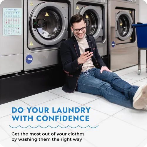 Vista 7 de Imán de símbolos de lavandería para un fácil cuidado de la ropa – Guía de símbolos de lavandería para el hogar, dormitorios y lavanderías – Letrero