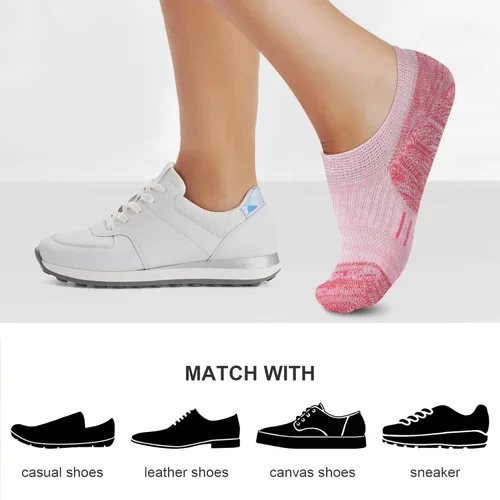 Vista 5 de Amutost Calcetines deportivos para mujer, calcetines de corte bajo para el tobillo, 5-6 pares