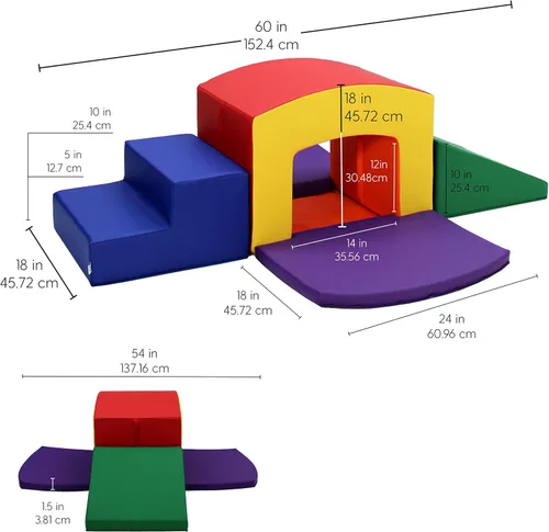 Vista 2 de FDP SoftScape Playtime Grow-n-Learn - Escalador de túnel para niños pequeños