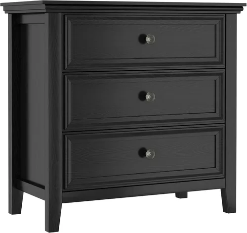 Vista 11 de BOSHIRO Cómoda de granja de 3 cajones para dormitorio - 31.5" de ancho 3 cajones de almacenamiento como mesita de noche o cómoda de pie