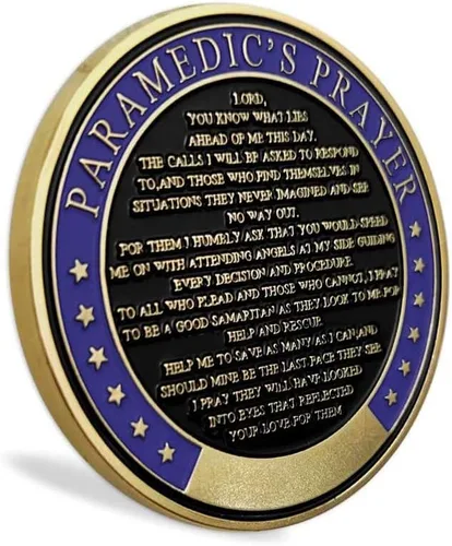 Vista 4 de Monedas conmemorativas de oración de los paramédicos EMT EMT de los servicios médicos de emergencia