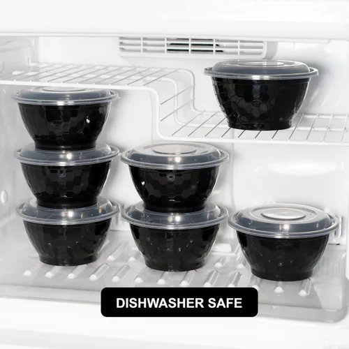 Vista 8 de Freshware Recipientes de comida (paquete de 120) cuencos de plástico con tapas para sopa y ensalada, contenedores de almacenamiento de alimentos