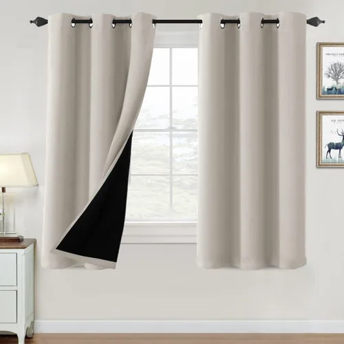 Vista 11 de H.VERSAILTEX Cortinas 100% de opacidad para dormitorio, con aislamiento térmico, cortinas opacas de 63 pulgadas de largo, cortinas de bloqueo