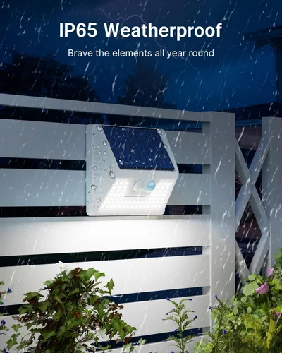 Vista 5 de vighep Paquete de 12 luces solares con sensor de movimiento para exteriores, luces impermeables para valla con 3 modos de iluminación, luces LED