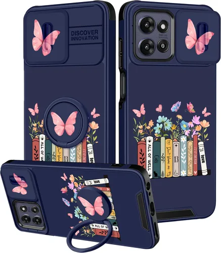 Vista 89 de Funermei - Funda para Moto G Stylus 5G 2022 con soporte de anillo Signo de sol y luna