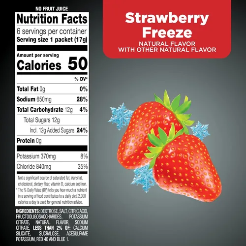 Vista 5 de Amazon Basic Care Advantage Care - Paquetes de electrolitos en polvo para rehidratación, fresa congelada, 3.60 onzas (paquete de 1)