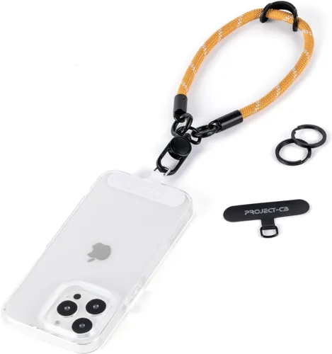 Vista 21 de project-cb 1 correa de muñeca para teléfono, 2 correas para teléfono, correa de muñeca para teléfono, llavero, llavero (negro)
