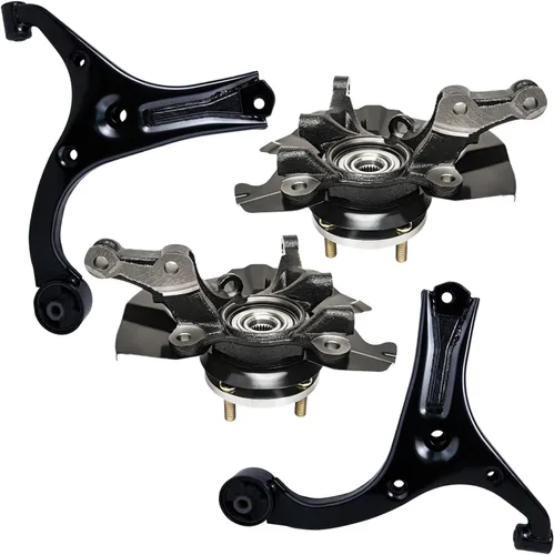 Vista 470 de Detroit Axle - Kit de brazos de control delanteros de 4 piezas para Nissan Cube 2009-2014, Nissan Versa 2007-2012 2 brazos de control inferiores