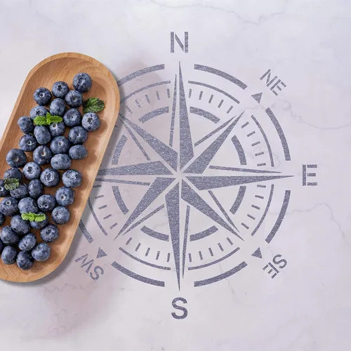 Vista 4 de GSS Designs - Plantilla de brújula grande de 12 x 12 pulgadas, plantilla de rosa de brújula reutilizable para pintar en paredes de madera, piso