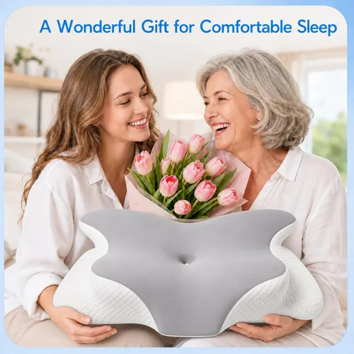 Vista 7 de Almohada cervical cervical para aliviar el dolor, almohada ergonómica