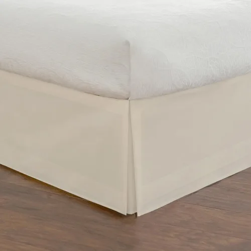 Vista 17 de Fresh Ideas Falda de cama a medida de popelín, diseño de mezcla de algodón, longitud de caída de 14 pulgadas, matrimonial, gris (FRE20114GRAY02)