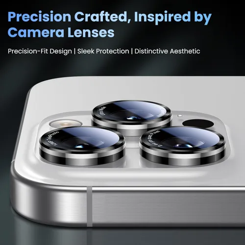 Vista 3 de Uyiton para iPhone 16 Pro Max/16 Pro/17 Pro Max/17 Pro/15 Pro Max/15 Pro/14 Pro Max/14 Pro protector de lente de cámara