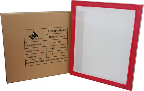 Marcos de serigrafía de aluminio preestirados de 20 x 24 pulgadas con malla blanca de 160 pulgadas (paquete de 2 pantallas)