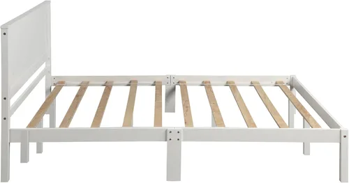 Vista 62 de Harper & Bright Designs Base de cama individual con cabecero y estribo, cama de plataforma de madera tamaño individual con soporte de listones