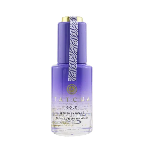 TATCHA Gold Camellia Beauty Oil | Moisturizing Face, Body, and Hair Oil Infused with 23-karat Gold flakes | 30 ml / 1 oz