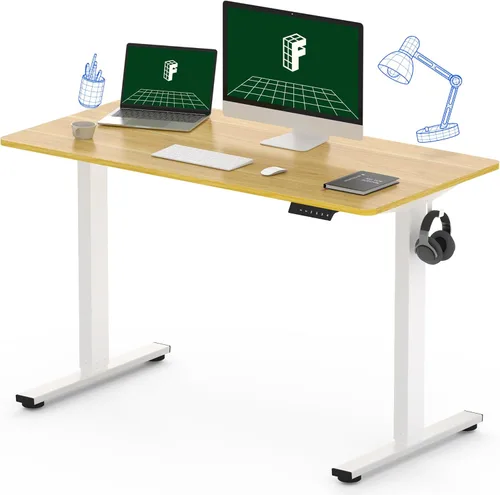 Vista 25 de FLEXISPOT Escritorio Eléctrico de Pie de Una Pieza, 40 x 24 Pulgadas Escritorio Ajustable con Superficie Sin Costuras, Controlador de Memoria