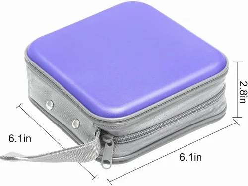 Vista 6 de Siveit Funda de CD, Estuche de CD/DVD de 40 Capacidad con Portafolios de Soporte de Bolsillo de Plástico Duro para Discos de DVD, Estuche de Lavanda