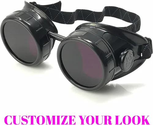 Vista 3 de Steampunk Mad Scientist - Gafas de rave, gafas de protección ocular estilo de soldadura