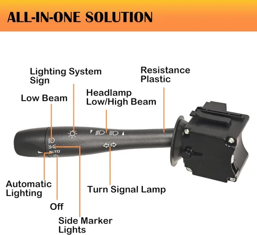 Vista 3 de Interruptor de señal de giro y palanca intermitente compatible con 2004-2012 Chevy Malibu 2007-2010 Pontiac G6 2007-2009 Saturn Aura Interruptor