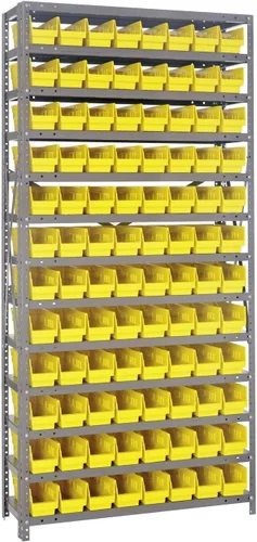 Vista 58 de Quantum QSBU-245BK Heavy Duty Shelving Unit with (7) Shelves and (24) QUS245 Black Bins for Garage Warehouse Storage Distribution 400 lb Load