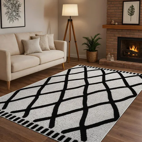 Vista 25 de CAMILSON - Tapete de pasillo moderno de 2 x 7 pies con patrón de diamantes, suave, microbucle, resiste las manchas, fácil de limpiar, no se