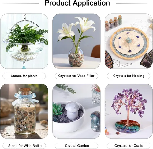 Vista 2 de SUNYIK Piedras trituradas surtidas de cuarzo cristal en trozos irregulares de forma irregular, 1 libra (aproximadamente 460 gramos)