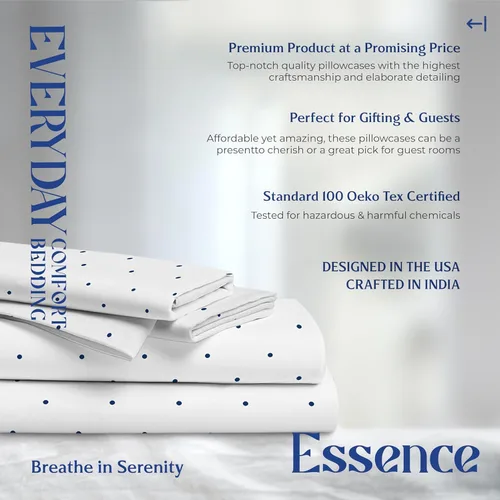 Vista 31 de Mayfair Linen Juego de sábanas de 4 piezas de tejido de percal de 100 % algodón orgánico, suave, refrescante, transpirable y con bolsillo profundo