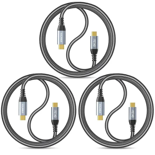 Vista 10 de Cable USB4 de 6 pulgadas para Thunderbolt 4 de 0.5 pies, transferencia de datos USB C a USB C de 40 Gbps, 8K a 60 Hz/Dual 4K a 60 Hz, carga rápida