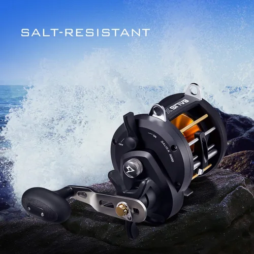 Vista 7 de Piscifun Salis X Carrete de pesca de baitcasting, carrete de pesca de nivel redondo con relación de engranajes 6.21, arrastre máximo de 37 libras