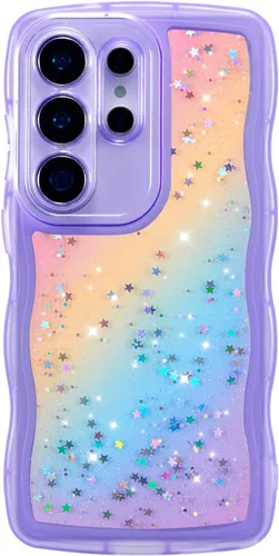 Vista 93 de ZTOFERA Funda protectora para Samsung Galaxy A14 4G/5G de 6.6", ondulada, con brillantina de estrella, poliuretano termoplástico transparente, suave