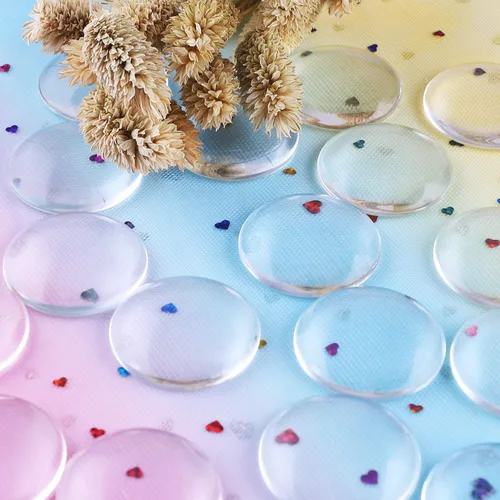 Vista 7 de HAUTOCO 27 piezas de cabujones de cristal transparente de 1.378 in, azulejos de cabujón de cúpula de vidrio de 1 3/8 pulgadas, redondos