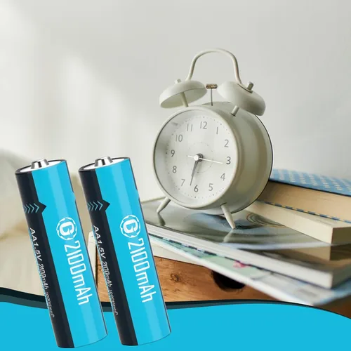 Vista 7 de Paquete de 8 baterías AA recargables con cable de carga USB, batería de litio de 1.5 V de tamaño doble A para cámara Blink al aire libre, 2100 mAh