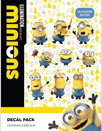 Vista 12 de Calcomanías de Minions de Despicable Me - Juego de 3 calcomanías Stuart para botella de agua de coche, bicicleta, casco, laptop, monopatín