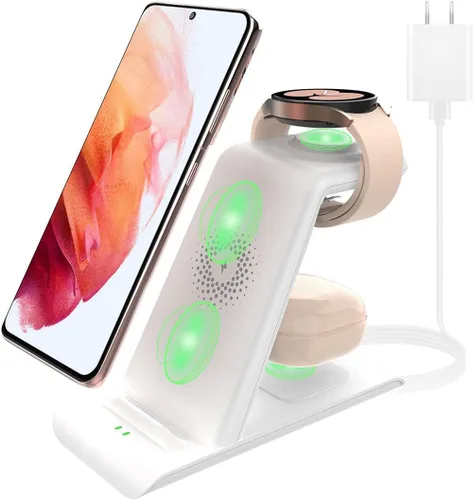 Vista 8 de Estación de carga inalámbrica para Samsung Cargador inalámbrico Galaxy S26 Ultra/S25/S24/S23/S22/Note20 Z Fold Flip7 Galaxy Watch 8/7/6/5/4/3 Active