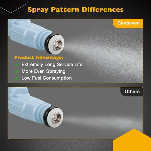 Vista 4 de Inyector de combustible, 4 agujeros, 8 piezas Reemplazo para Dodge Dakota Durango Ram 1500 Jeep Grand Cherokee Commander 4.7L V8 2001-2007
