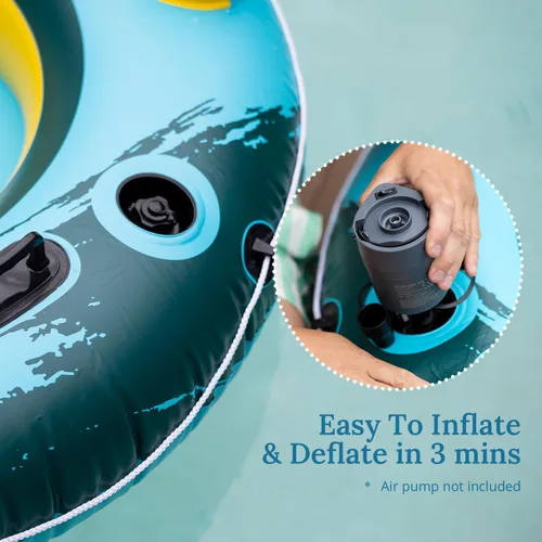 Vista 7 de River Tubes for Floating Heavy Duty Inflatable Floating Lounger Premium River Water Rafts Pool Float with Cup Holder Above Lake for Adults