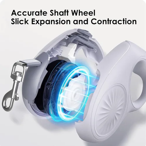 Vista 6 de Pssopp Correa telescópica para perro, mango ergonómico, mecanismo de sistema retráctil de 3 engranajes para perros pequeños a medianos y gatos, 16.4