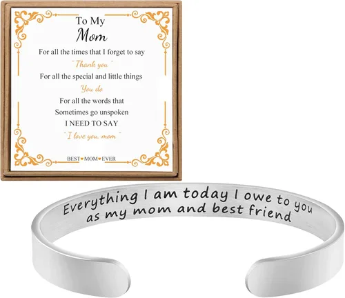 Joycuff - Pulseras personalizadas para mujer, joyas inspiradoras con mantra, pulsera para animar a una amiga, regalo para ella