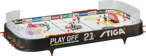 Vista 8 de STIGA Table-Top Rod Hockey Game Play Off 21 – Classic Ice Hockey Action with Enhanced Features, Easy Assembly, Includes 2 Pucks – Fun for All Ages