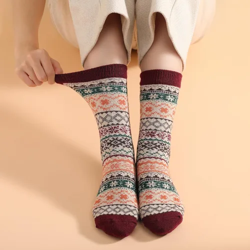 Vista 5 de Clothirily Wool Socks for Women, Vintage Womens Wool Socks, Winter Warm Boot Sock for Women Men, Thick Winter Cozy Sock